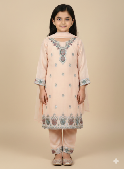Gulchic Royal Mint Aqua Textured Cotton 3-Piece Suit – Eid-ul-Fitr 2026 Exclusive