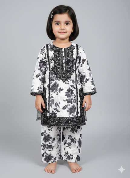 Gulchic Mono-Floral Printted Cotton 2-Piece Suit - (Shirt & Trouser)
